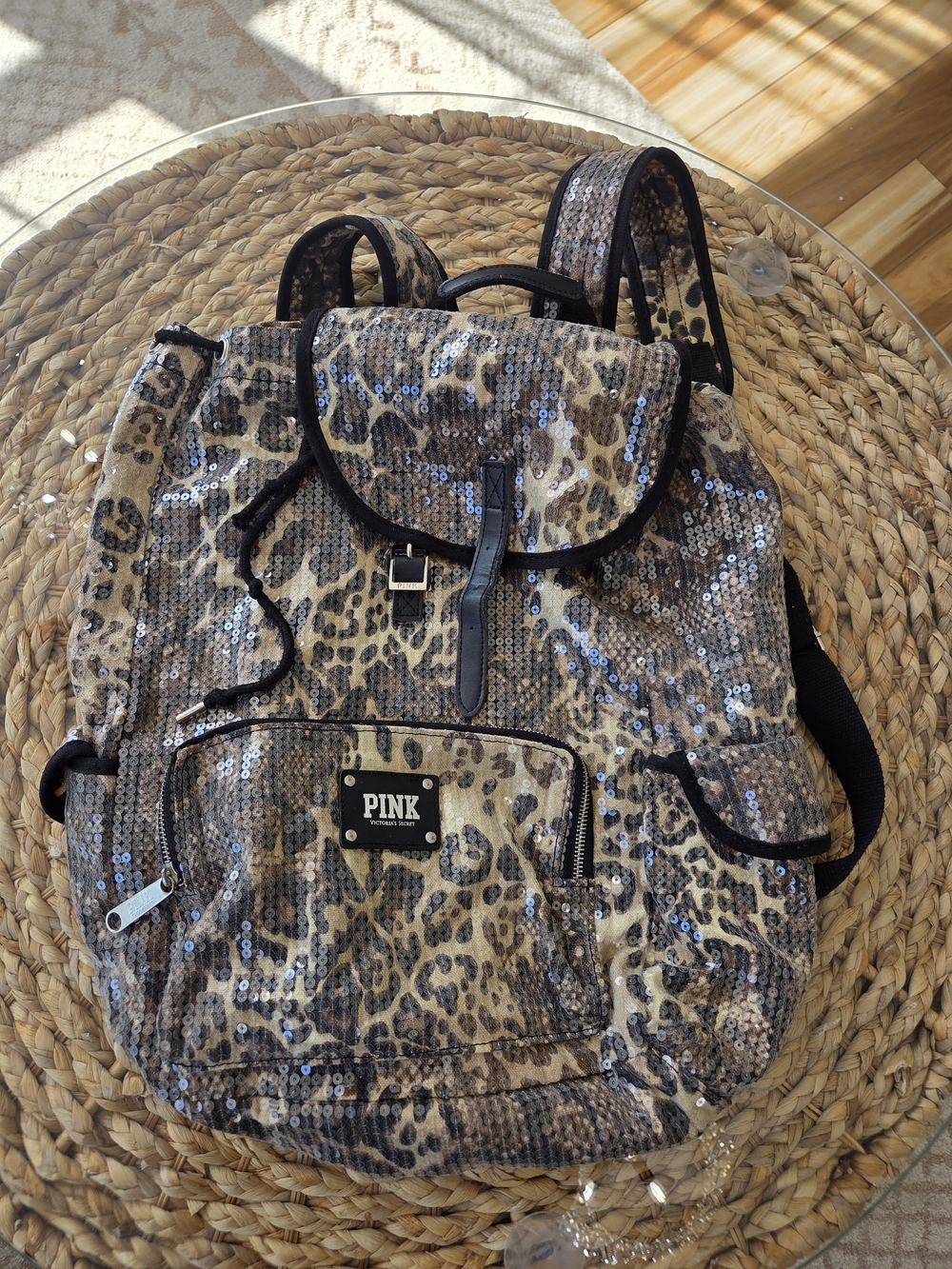 **RARE** PINK Sequin Leopard Print Backpack - Sparkling Animal Print